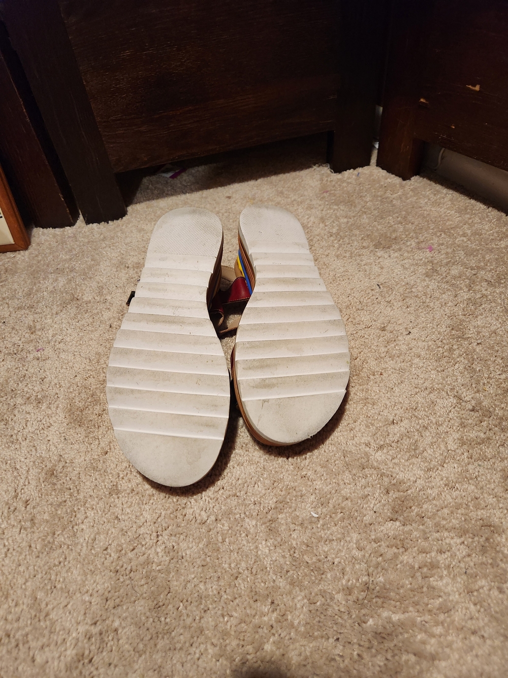 Women’s Multicolor Leaf Strap Platform Espadrille Sandals - Picture 6 of 7